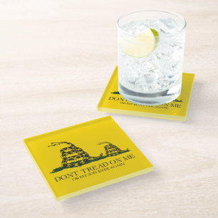 Dessous-de-verre En Verre Ne Marche Pas Sur Moi Ou Mon Fils Gadsden Flag Mem
