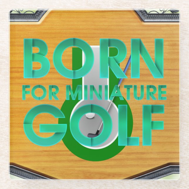DESSOUS-DE-VERRE EN VERRE NÉ POUR LE MINI GOLF (Devant)