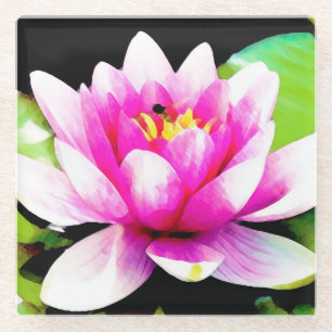 Dessous-de-verre En Verre Nénuphar rose