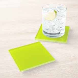 Dessous-de-verre En Verre Neon Chartreuse couleur solide   Couleur tendance