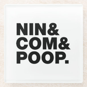 DESSOUS-DE-VERRE EN VERRE NIN & COM & POOP.