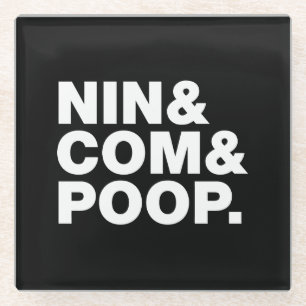 DESSOUS-DE-VERRE EN VERRE NIN & COM & POOP.