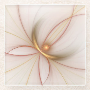 Dessous-de-verre En Verre Noblement cuivre et or Art fractal abstrait modern