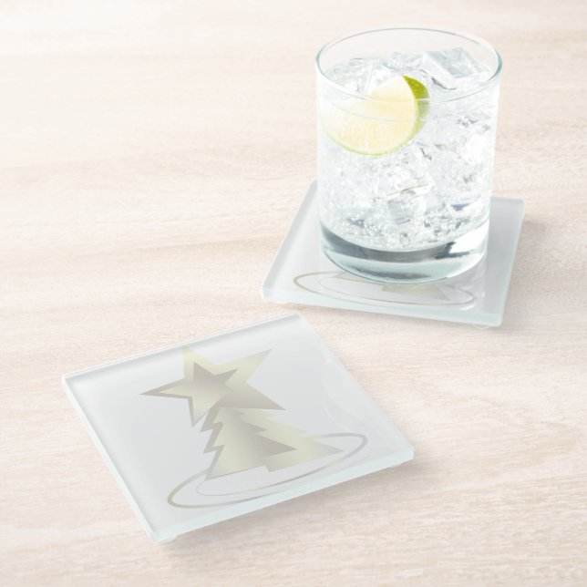 Dessous-de-verre En Verre Noël blanc (Incliné)