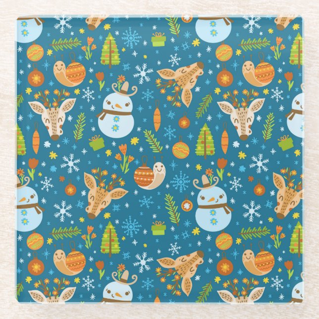 Dessous-de-verre En Verre Noël mignon (Devant)