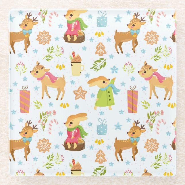 Dessous-de-verre En Verre Noël mignon (Devant)