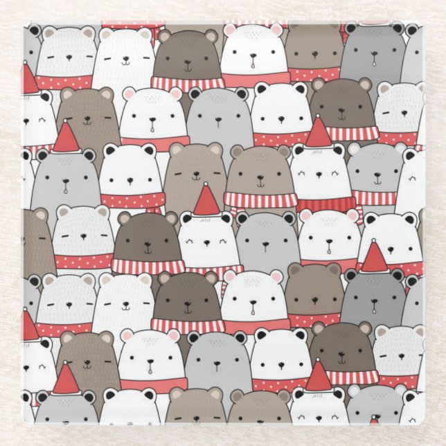 Dessous-de-verre En Verre Noël mignon (Devant)