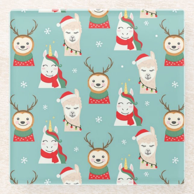 Dessous-de-verre En Verre Noël mignon (Devant)