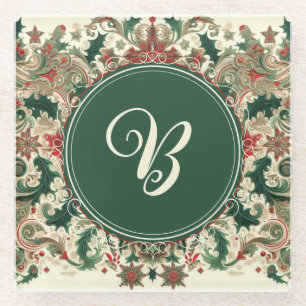 Dessous-de-verre En Verre Noël victorien/classique/vintage personnalisé