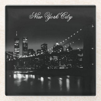Dessous-de-verre En Verre Noir et blanc New York City