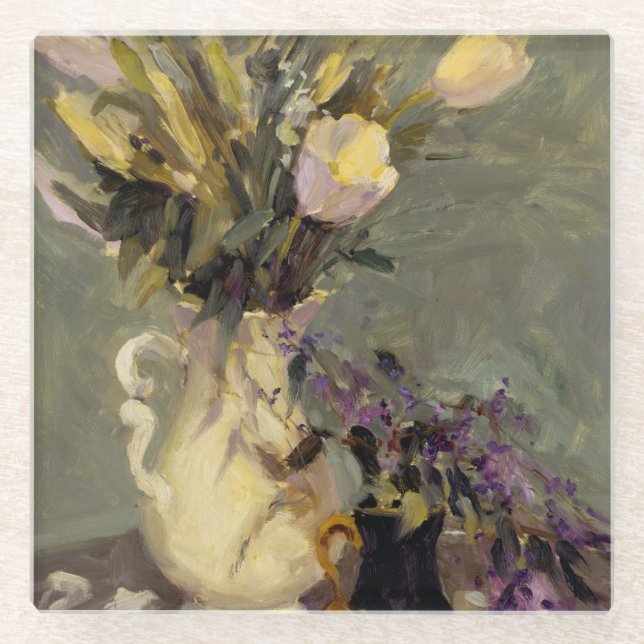 Dessous-de-verre En Verre Noir et or (Devant)