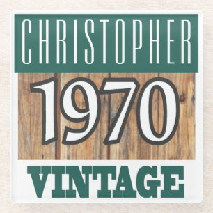 Dessous-de-verre En Verre Nom avec Dessous de verre en verre Vintage de l'an