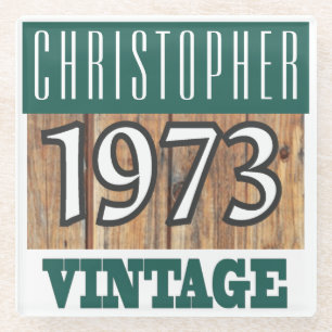 Dessous-de-verre En Verre Nom avec le Dessous de verre en verre Vintage de l