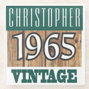 Dessous-de-verre En Verre Nom avec le Dessous de verre en verre Vintage de l