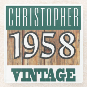 Dessous-de-verre En Verre Nom avec le Dessous de verre en verre Vintage de l