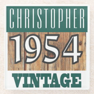 Dessous-de-verre En Verre Nom avec le Dessous de verre en verre Vintage de l