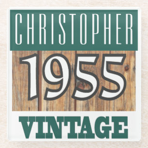 Dessous-de-verre En Verre Nom avec le Dessous de verre en verre Vintage de l