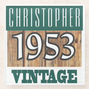 Dessous-de-verre En Verre Nom avec le Dessous de verre en verre Vintage de l