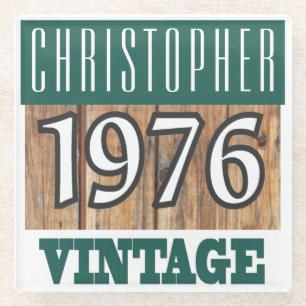 Dessous-de-verre En Verre Nom avec le Dessous de verre en verre Vintage de l