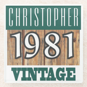 Dessous-de-verre En Verre Nom avec le Dessous de verre en verre Vintage de l