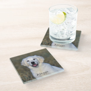 Dessous-de-verre En Verre Nom de la photo de l'animal de compagnie Dessous d