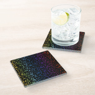 Dessous-de-verre En Verre Notes de musique colorées dansantes Amoureux de mu