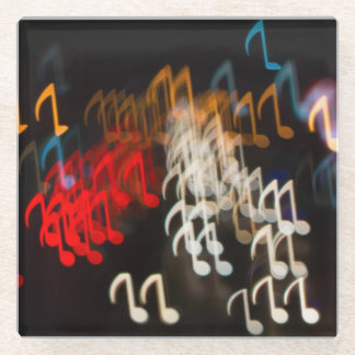 Dessous-de-verre En Verre notes musicales Abstraites : lumières bokeh arrièr