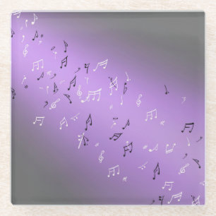 Dessous-de-verre En Verre Notes musicales dans le Dessous de verre de verre 