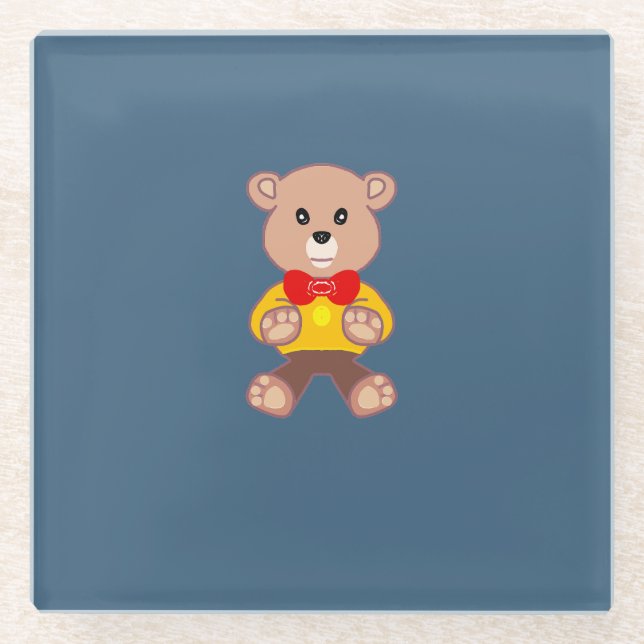 Dessous-de-verre En Verre Nounours  (Devant)