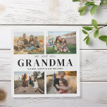 Dessous-de-verre En Verre Nous t'aimons Grand-mère Personnalisé 4 Photo Coll<br><div class="desc">Dites que nous vous aimons à grand-mère avec un dessous de verre cadeau personnalisé avec 4 de vos photos préférées et petits-enfants noms et... Tout le texte de cette conception est modifiable afin que vous puissiez ajouter votre propre message ou texte. Disponible dans une variété de couleurs, de styles et...</div>