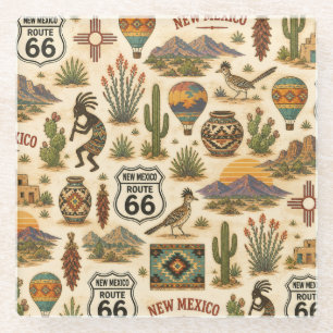 Dessous-de-verre En Verre Nouveau-Mexique Route 66 Sip Stop