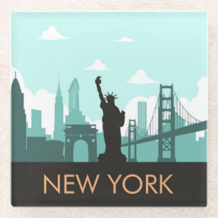 Dessous-de-verre En Verre Nouvelle Skyline Créative de New York