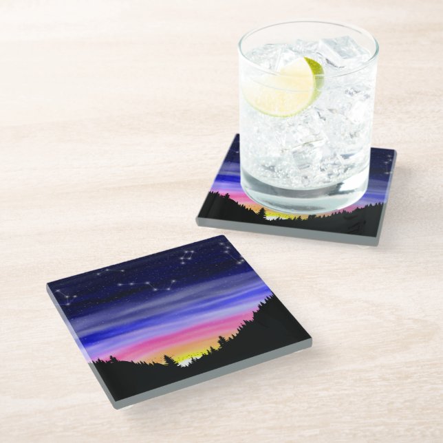 Dessous-de-verre En Verre Nuit Diamond (Incliné)