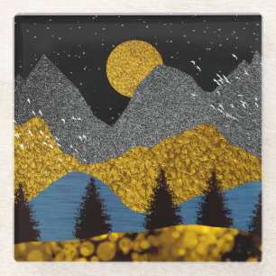 Dessous-de-verre En Verre Nuit dorée