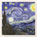 Dessous-de-verre En Verre Nuit étoilée de Van Gogh, 1889<br><div class="desc">Largement acclamé comme le magnum opus de Van Gogh, le tableau représente la vue à l'extérieur de la fenêtre de son sanatorium la nuit, bien qu'il ait été peint de mémoire pendant la journée. L'image est du domaine public. Contactez les Motifs & Peintures & Graphiques pour toute demande spéciale. ©...</div>