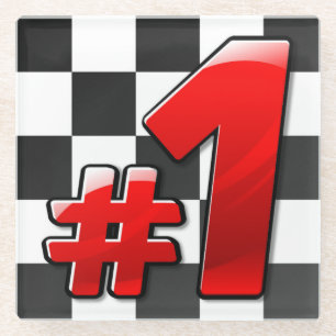 DESSOUS-DE-VERRE EN VERRE NUMÉRO UN