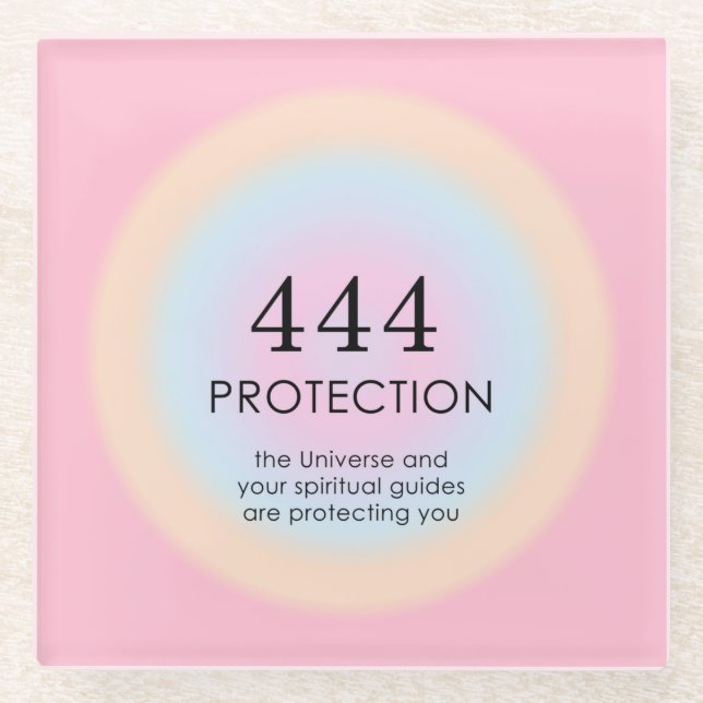 Dessous-de-verre En Verre Numérologie moderne des anges Aura 444 (Devant)