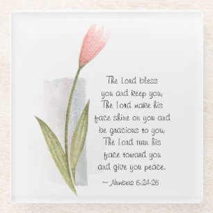 Dessous-de-verre En Verre Numéros 6:24-26 Le Seigneur vous bénisse et vous g