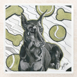Dessous-de-verre En Verre Octobre 2018 Jour 6 - Joli Doberman Dreams