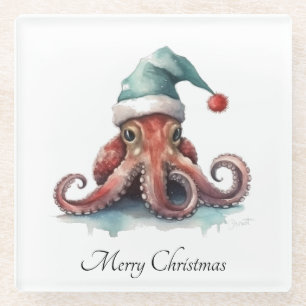 Dessous-de-verre En Verre Octopus Christmas Joy, coutume