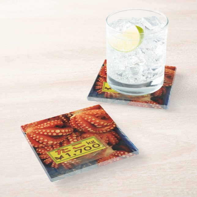 Dessous-de-verre En Verre Octopus Tako た こ marché de poisson Tsukiji, Tokyo, (Incliné)