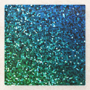 Dessous-de-verre En Verre Odeur bleu vert brillant Cadeau coloré Ombre