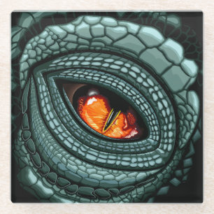 Dessous-de-verre En Verre Œil de prédateur reptile primal