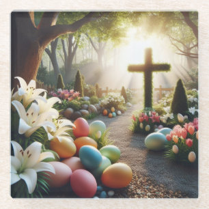 Dessous-de-verre En Verre OEuf de Pâques/Lilly