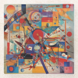 Dessous-de-verre En Verre Oeuvre Abstraite moderne