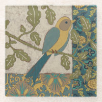 Oiseau jaune et bleu Turquoise perché sur une bran