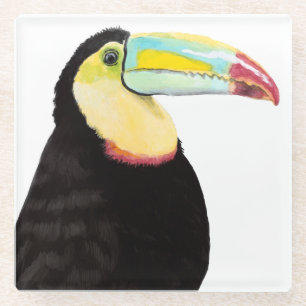 Dessous-de-verre En Verre Oiseau tropical Toucan