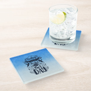 Dessous-de-verre En Verre Ombre Bleu et blanc Plonger dans des teintes oniri