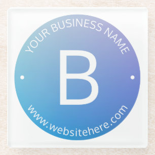 Dessous-de-verre En Verre Ombre de fond bleu et violet avec texte modifiable