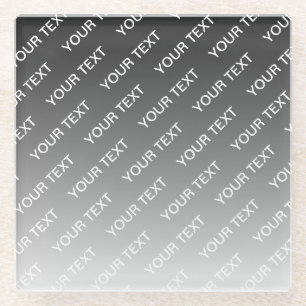 Dessous-de-verre En Verre Ombre & motif de texte (couleur modifiable) Gris